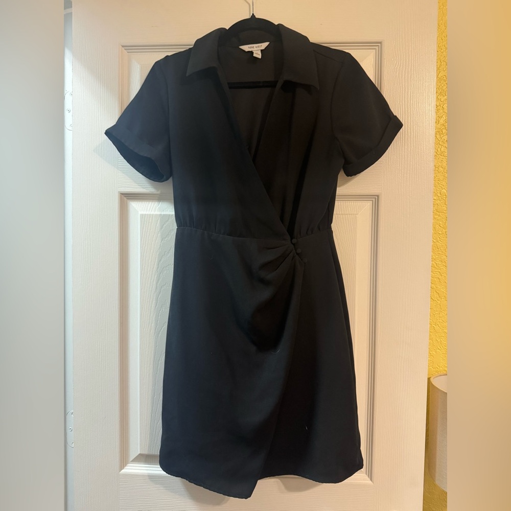 Nine West Black Mini Wrap Dress